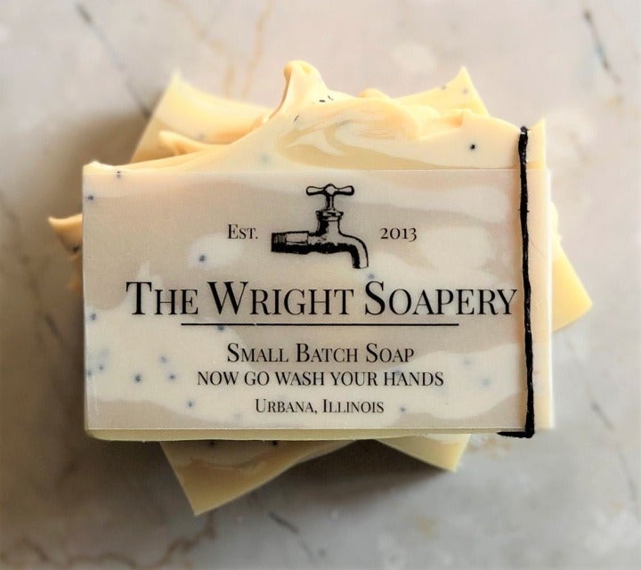 Zesty Lemon Poppy Seed Exfoliating Soap Energizing, Refreshing Citrus